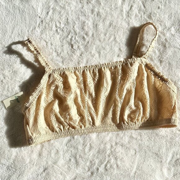 aerie Other - NWT Aerie Tan Cream Coral Lace Bandeau Bralette - Size: Extra Large